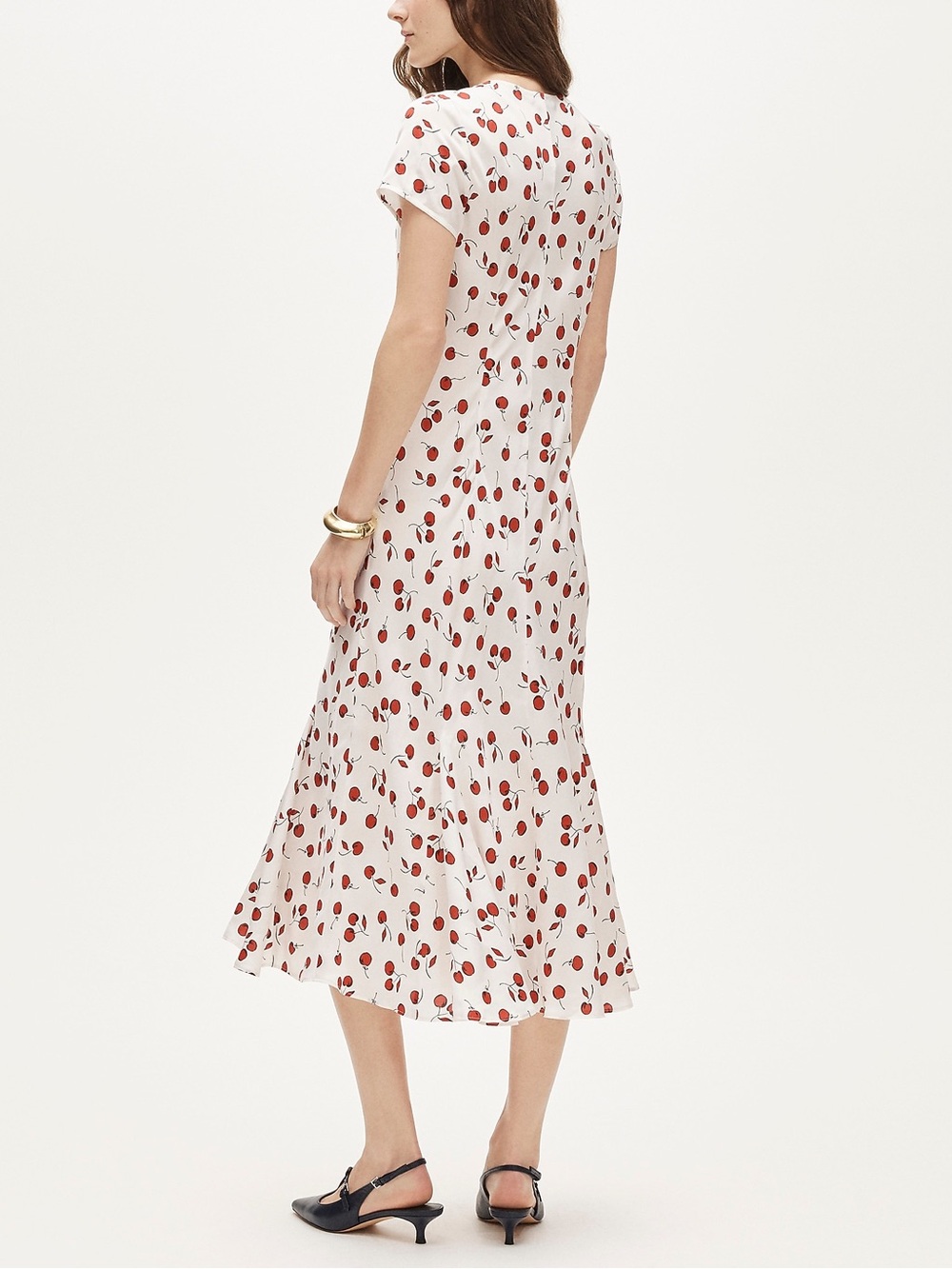 NWOT J. Crew White Maxi Dress with Red Cherry Print - Picture 3 of 11